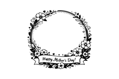 Black and White Mother’s Day Circle Frame Design Product Image 1