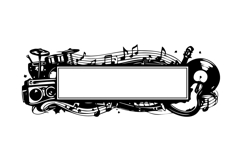 Black and White Music Horizontal Frame Design Product Image 1