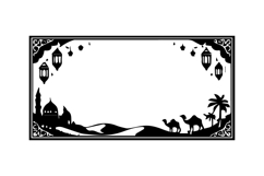 Black and White Ramadan Horizontal Frame Design Product Image 1