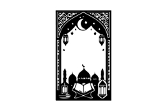 Black and White Ramadan Vertical Frame Design Product Image 1
