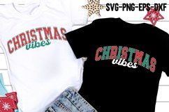 Christmas Vibes SVG PNG | Groovy Christmas Varsity Design Product Image 2
