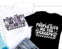 People Give Me The Creeps SVG PNG | Retro Halloween Skeleton Product Image 5