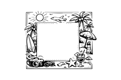 Black and White Summer Square Frame Design Product Image 1