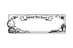 Black and White Teacher’s Day Horizontal Frame Design Product Image 1