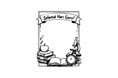 Black and White Teacher’s Day Vertical Frame Design Product Image 1