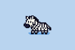 Black And White Zebra Pixel Art Design Vector Product Image 1