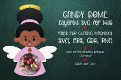 Black Angel Girl Candy Dome. Christmas paper craft template for cutting machines