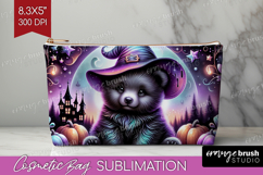 Black Bear Halloween Cosmetic Bag Cute Animal Makeup Bag PNG Product Image 1