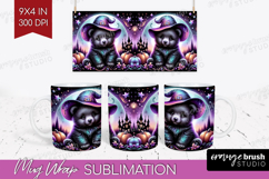 Black Bear Halloween Mug Wrap Cute Animal Mug PNG Product Image 1