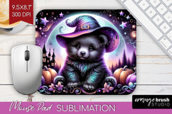 Black Bear Halloween Mouse Pad Sublimation Cute Animal PNG Product Image 1