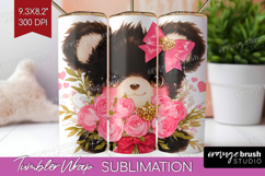 Black Bear Valentine Tumbler Wrap Cute Valentines Day PNG Product Image 1
