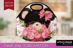 Black Bear Valentine Lunch Bag Cute Valentines Day Lunch Bug Product Image 1
