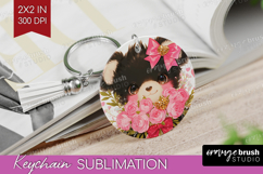 Black Bear Valentine Keychain PNG Cute Valentines Day Product Image 1