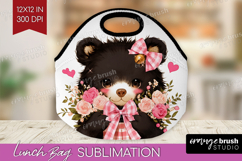 Black Bear Valentine Lunch Bag Cute Valentines Day Lunch Bug Product Image 1