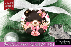Black Bear Valentine Ornament PNG Cute Valentines Day PNG Product Image 1