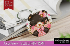 Black Bear Valentine Keychain PNG Cute Valentines Day Product Image 1