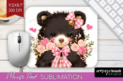 Black Bear Valentine Mouse Pad Sublimation Cute Valentines Product Image 1
