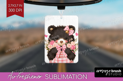 Black Bear Valentine Air Freshener PNG Cute Valentines Day Product Image 1