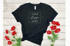 Shirt Mockup Black Bella Canvas 3001 Rustic Farmhouse Plants Product Image 1