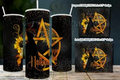 Halloween Witch Golden Pentgram 20oz Tumbler, Mix Hair Color Product Image 2