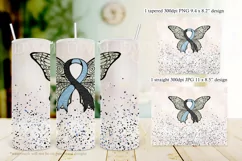 Black & Blue Butterfly Ribbon 20oz Tumbler Product Image 4