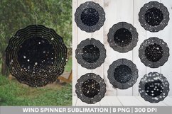 Black Bokeh Pattern Wind Spinner | Sublimation Spinner Desig Product Image 1