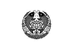 Black branding logo illustration fish template design Product Image 1