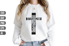 Never Underestimate a Girl Fueled by Prayer Svg, God Svg Product Image 1