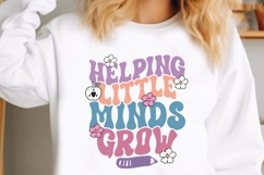 Helping Little Minds Grow Svg, Retro Teacher Svg Product Image 1