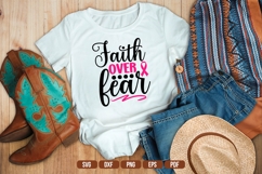 Faith Over Fear Svg, Breast Cancer Svg Product Image 1