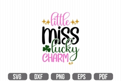 little miss lucky charm Svg, St. Patrick&#039;s Day Svg Product Image 1