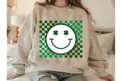 St. Patrick's Day Retro Clover Smiley SVG Product Image 1