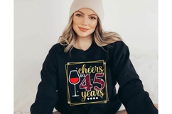 Cheers to 45 Years Svg, Birthday Svg Product Image 2