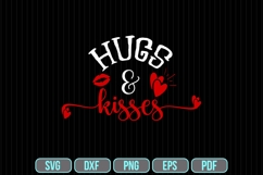 Hugs and Kisses Svg, Valentine&#039;s Day Svg Product Image 1