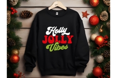 Holly jolly vibes Svg, Xmas svg, Santa Svg Product Image 2