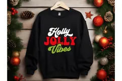Holly jolly vibes Svg, Xmas svg, Santa Svg Product Image 2