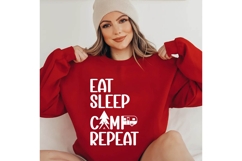 Eat Sleep Camp Repeat Svg, Camping Vibes Svg Designs Product Image 1