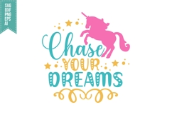Chase Your Dreams Svg, Unicorn Svg Design Product Image 2