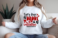 sorry boys my daddy is my valentine Svg, Valentine&#039;s Day Svg Product Image 2
