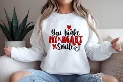 You Make My Heart Smile Svg, Valentine's Day Svg Product Image 2
