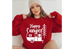 Happy Camper Svg, Camping Vibes Svg Designs Product Image 1