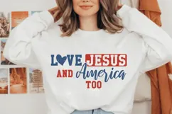 love Jesus and America too Svg, Patriotic Svg Product Image 1
