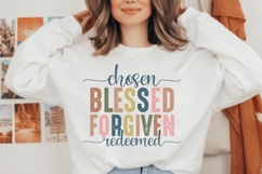 Chosen blessed forgiven redeemed Svg, Christian Svg Product Image 1