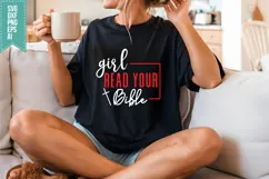 girl read your bible Svg, Religious Svg, Jesus God Svg Product Image 3