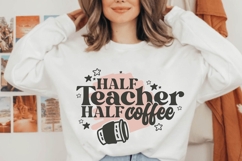 Half Teacher half coffee Svg, Teacher Svg Product Image 2
