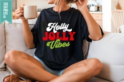 Holly jolly vibes Svg, Xmas svg, Santa Svg Product Image 3