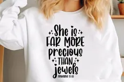 She is far more precious than jewels Svg, Christian Svg Product Image 1