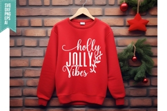 Holly Jolly Vibes Svg, Christmas Svg, Xmas Svg Product Image 2