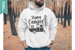 Happy Camper Svg, Camping Vibes Svg Designs Product Image 2