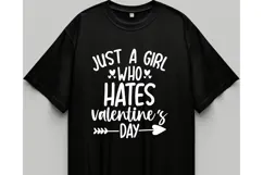 Just a Girl Who Hates Valentines Day Svg, Valentine's Svg Product Image 2